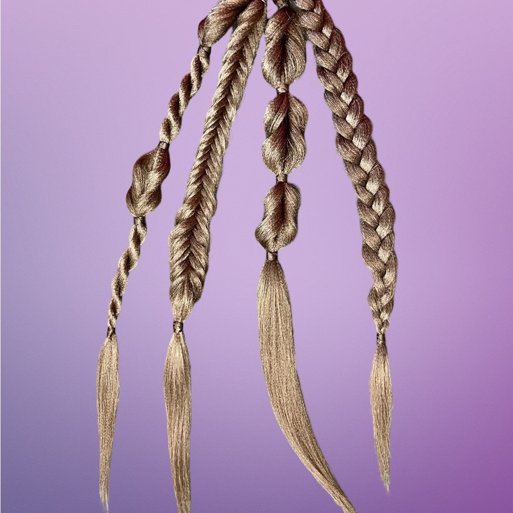Brown Ponytail Extensions-Bubble/Braids